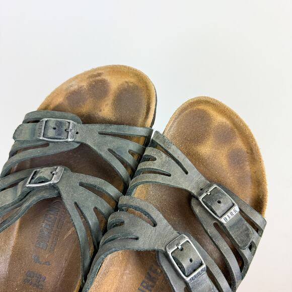 Birkenstock Granada  Leather Two Strap Sandals Gray - 38 (7-7.5 US) - Picture 3 of 8